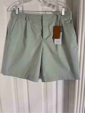 A.P.C. Men's Light Mint Green Flat-Front Shorts